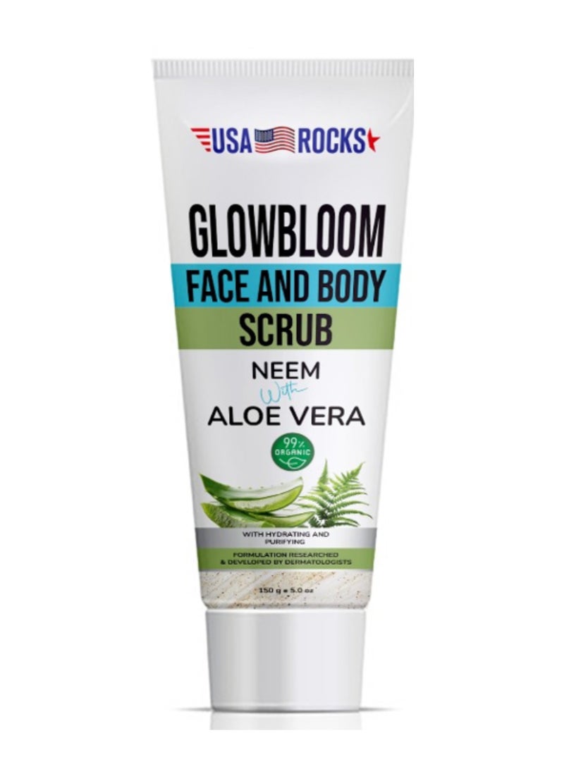 USA ROCKS Face & Body Scrub - Neem & Aloe Vera - Image 1